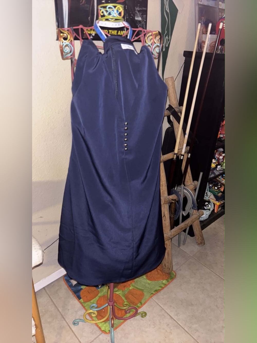 Calvin Klein Midnight Blue Satin Dress/pit to pit measurement is 18 inches